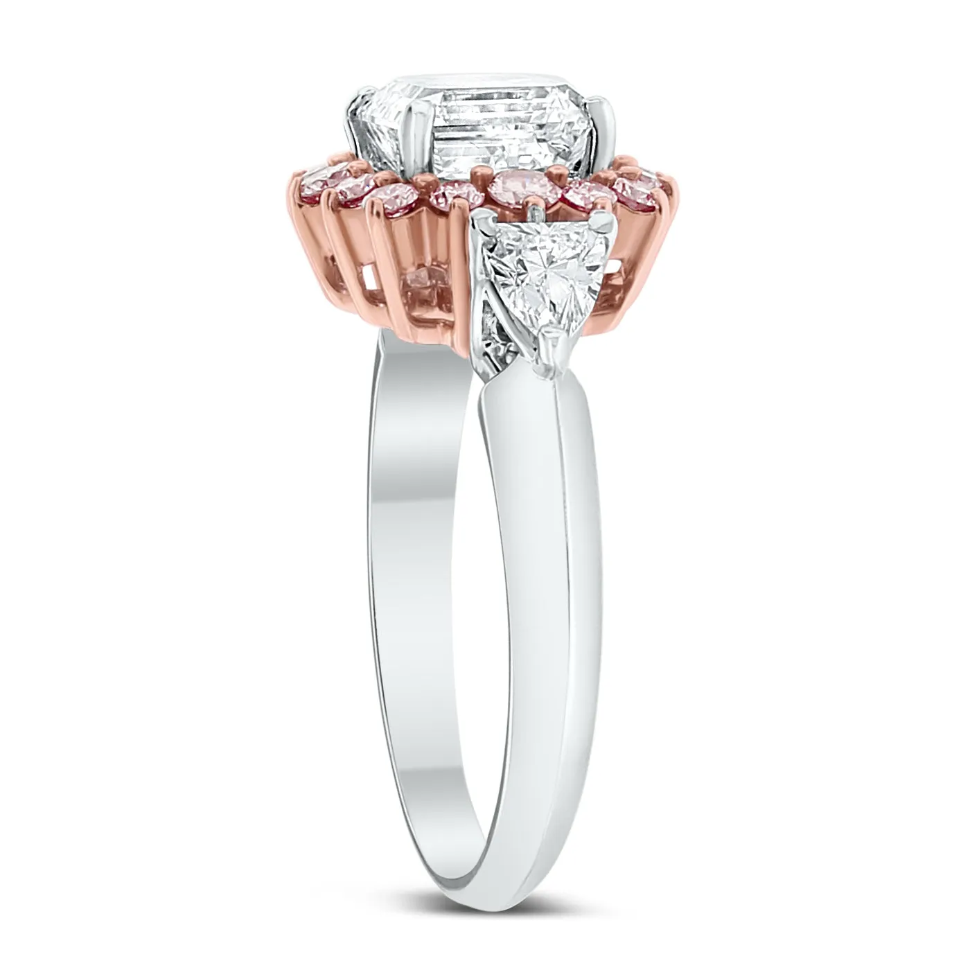 Beauvince Iraa Engagement Ring (1.70 ct Asscher Cut HVVS1 GIA Diamond) in Rose Gold & Platinum