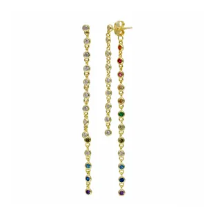 Bezel Rainbow Falling Earring