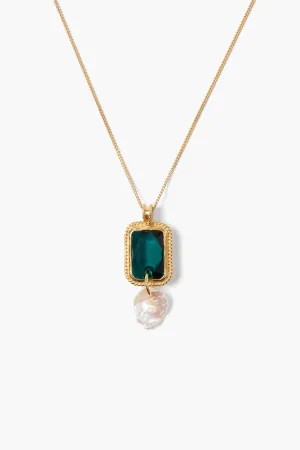 Bezel-Wrapped Emerald Neckalace