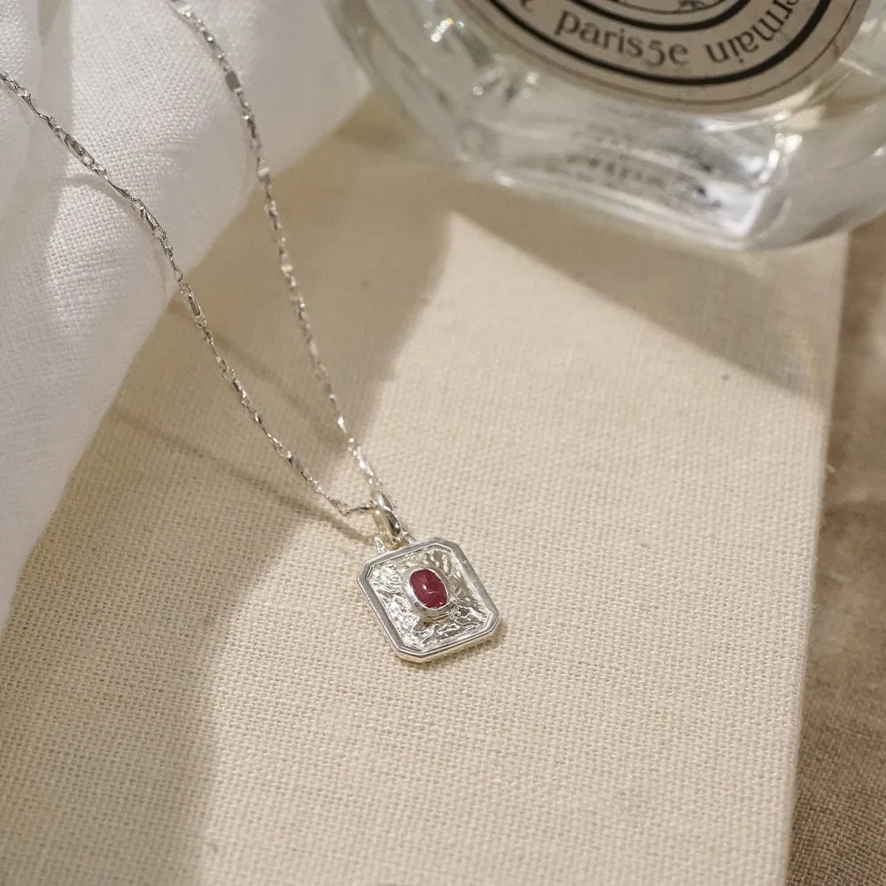 Birthstone Necklace Sterling Silver