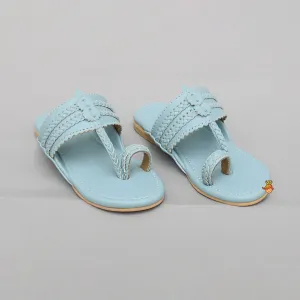 Blue Braided Kolhapuri Flats