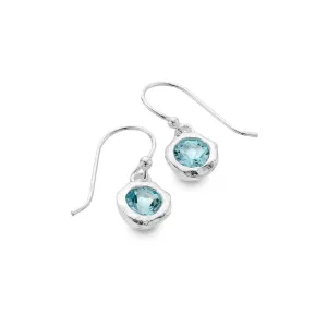 Blue Topaz Rock Drop Earrings