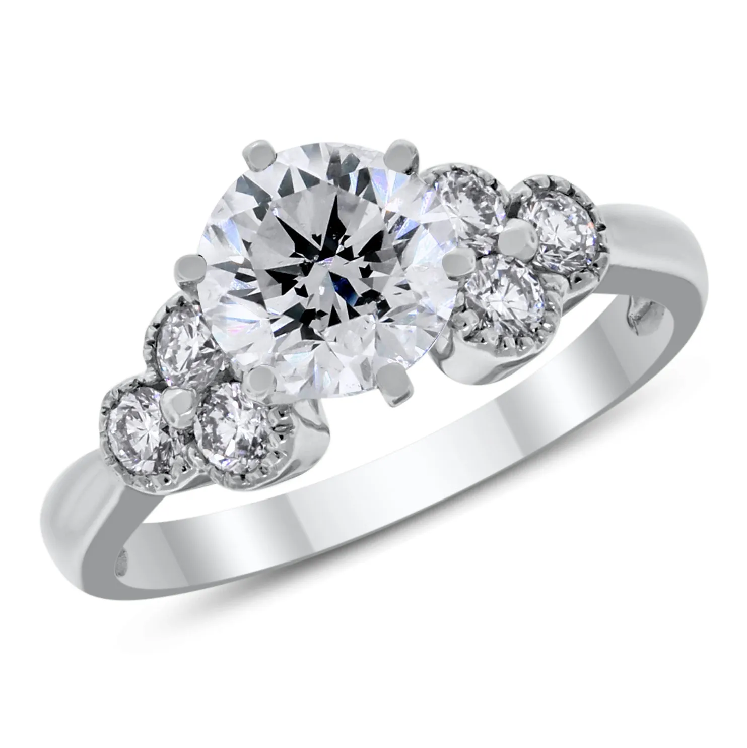 Brilliance Engagement Ring (1.19 ct Round GI1 EGLUSA Diamond) in White Gold