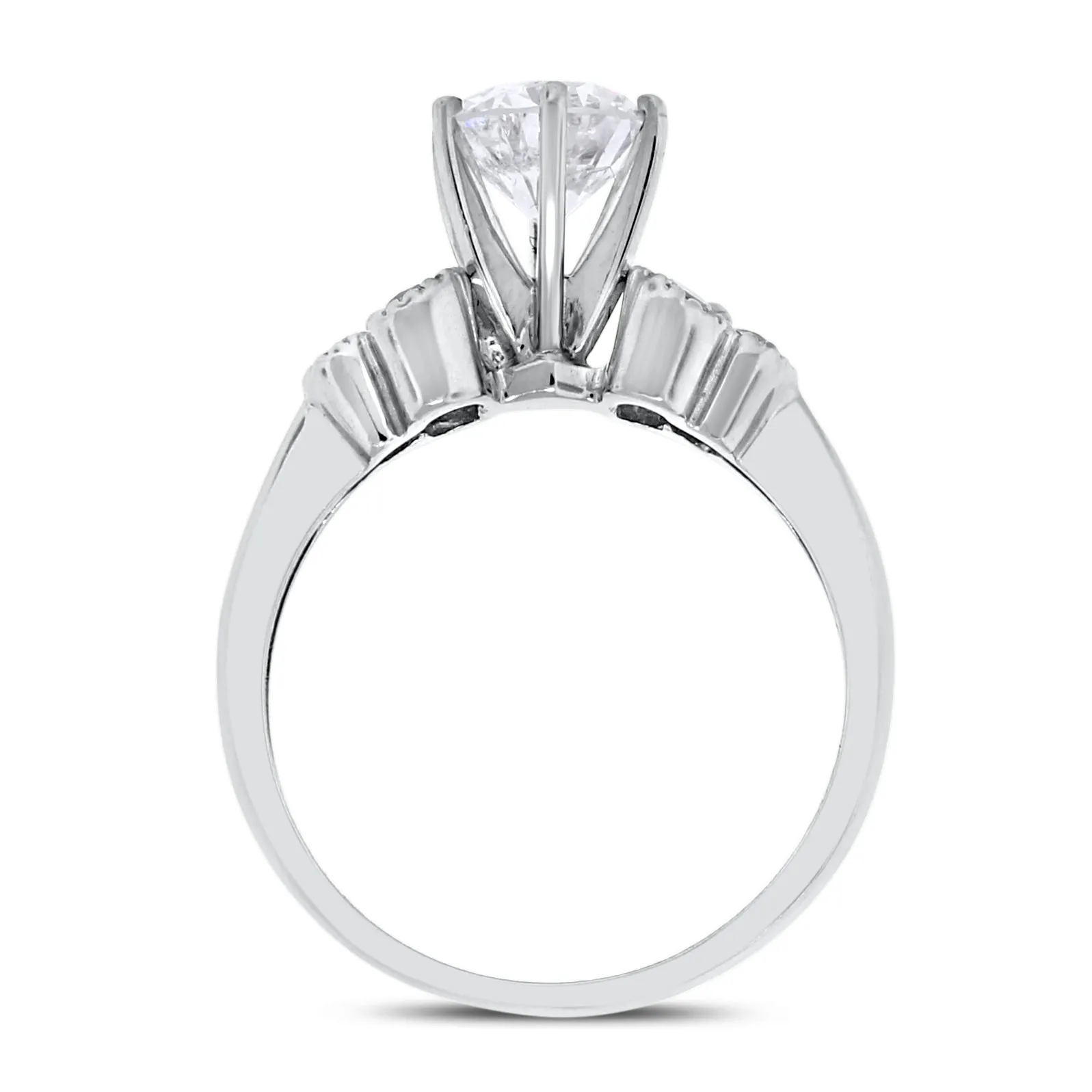 Brilliance Engagement Ring (1.19 ct Round GI1 EGLUSA Diamond) in White Gold