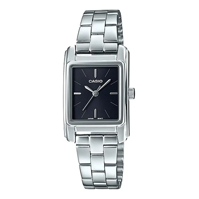 Casio Ladies' Analog Silver Stainless Steel Band Watch LTPE165D-1A LTP-E165D-1A