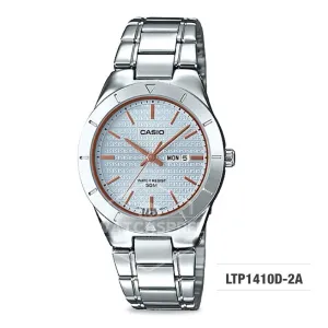 Casio Ladies' Standard Analog Silver Stainless Steel Band Watch LTP1410D-2A LTP-1410D-2A