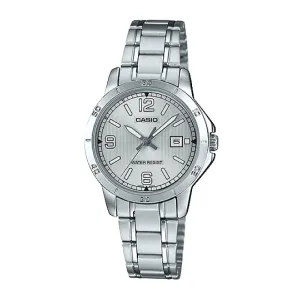 Casio Ladies' Standard Analog Silver Stainless Steel Band Watch LTPV004D-7B2 LTP-V004D-7B2