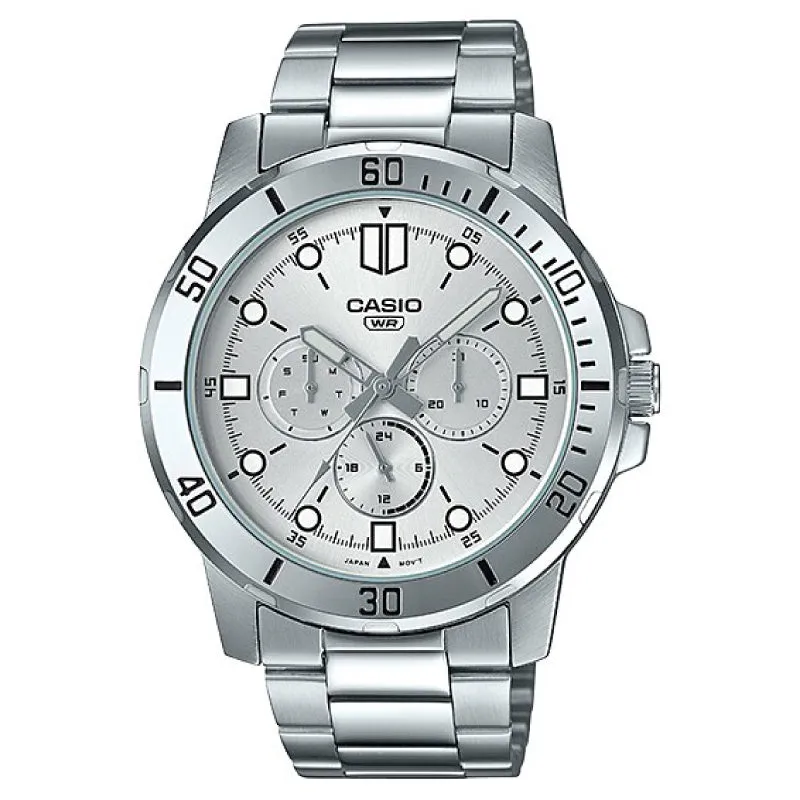 Casio Men's Multi-Hand Silver Stainless Steel Band Watch MTPVD300D-7E MTP-VD300D-7E