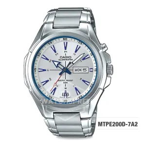 Casio Men's Standard Analog Silver Stainless Steel Band Watch MTPE200D-7A2 MTP-E200D-7A2