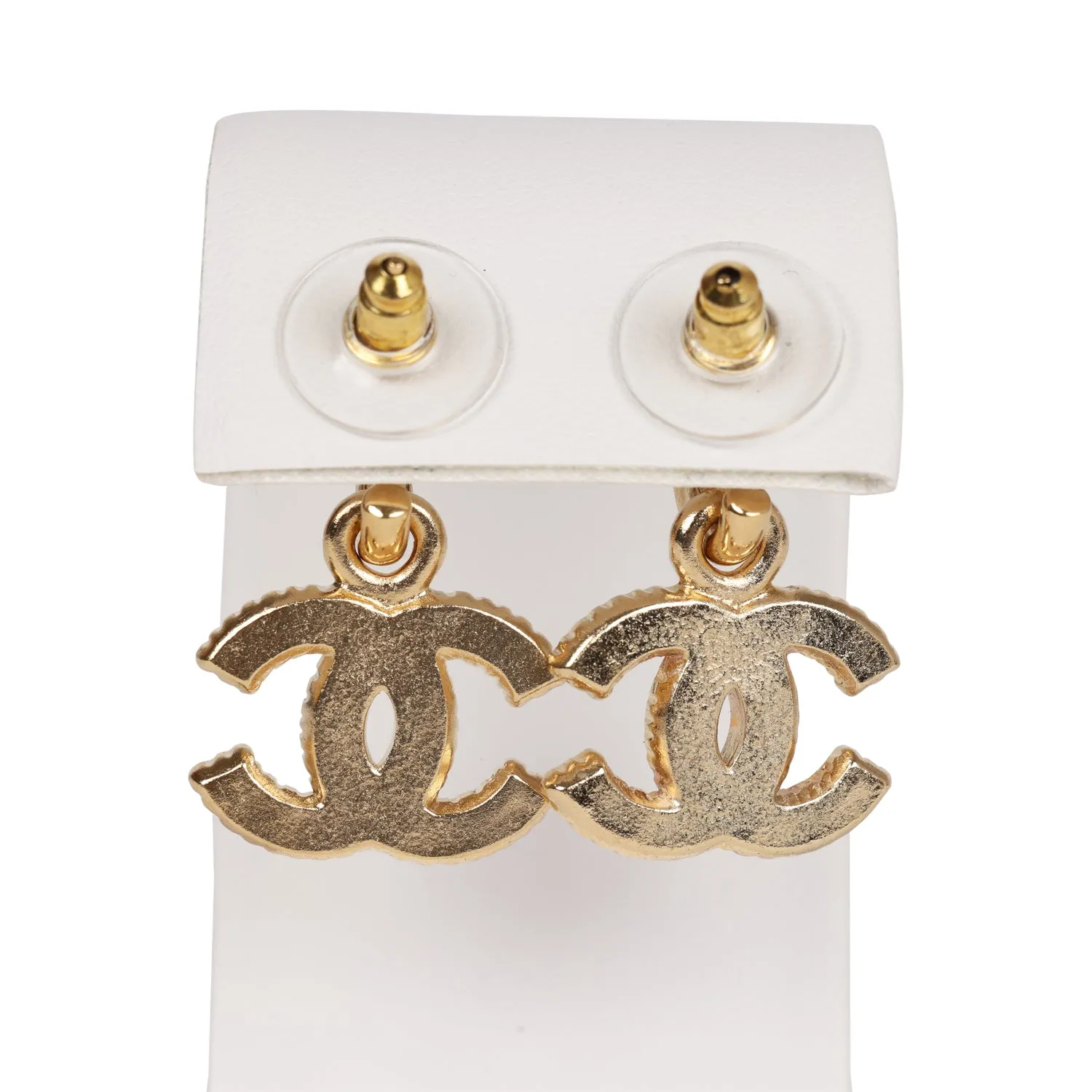 Chanel Dangle Pearl CC Earrings Faux Pearl & Gold Metal