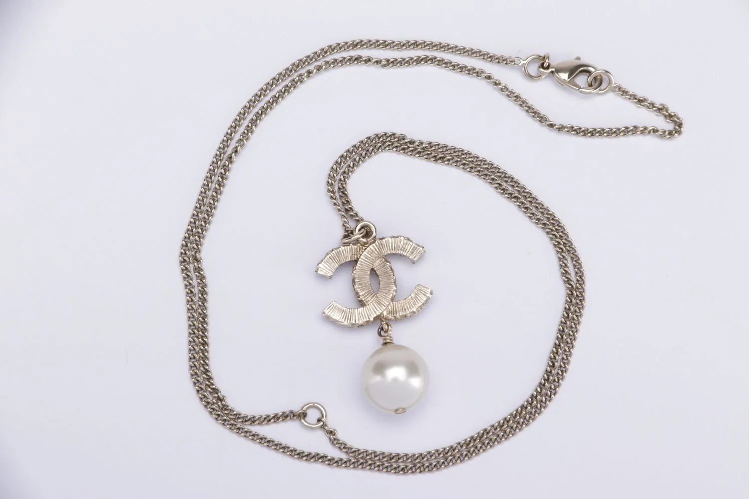 Chanel Faux Pearl Pendant Necklace