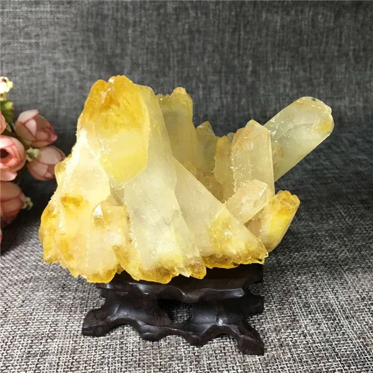 Citrine Cluster Citrine Cluster Rough Stone Ore Standard Ornaments