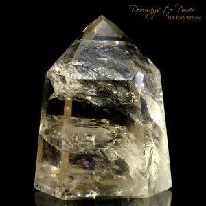 Citrine Devic Temple Quartz Crystal Point with Rainbows