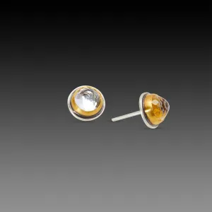 Clear White Topaz Stud Earrings