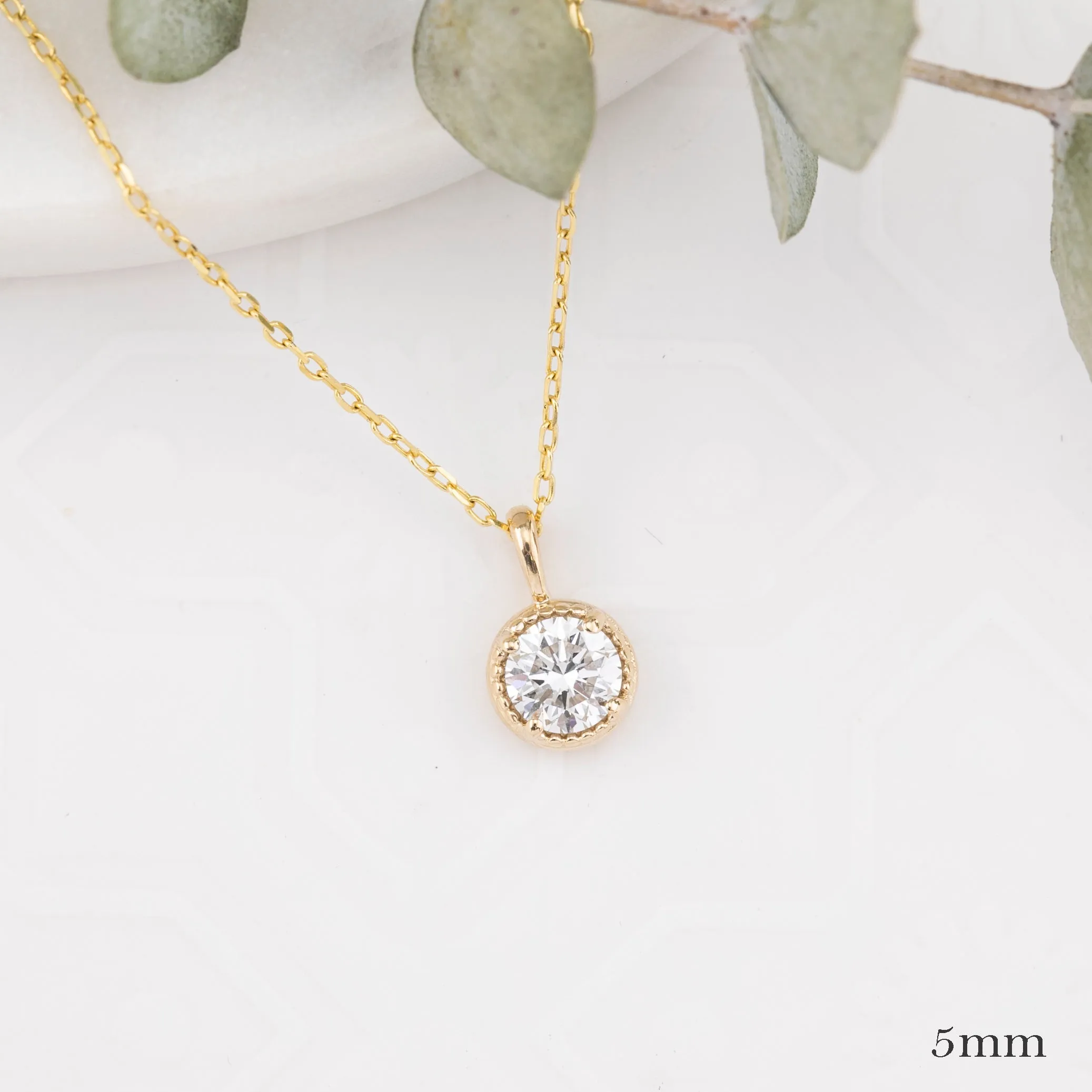 Diamond Dahlia Round Charm