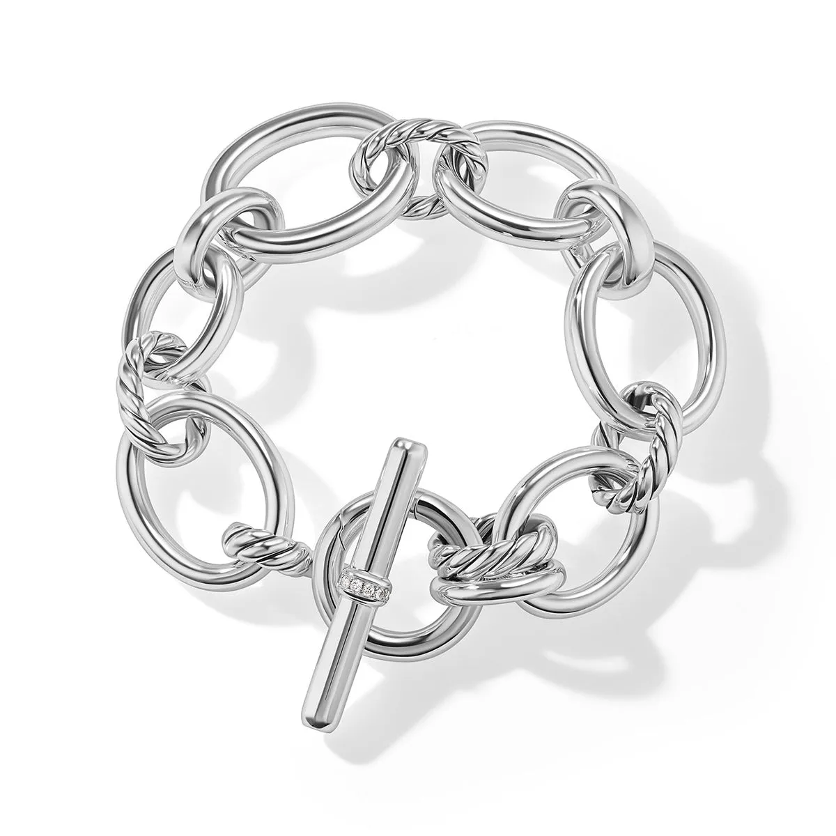 DY Mercer Bracelet in Sterling Silver with Pave Diamonds