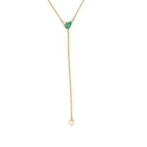 Emerald Lariat Necklace