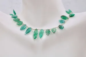 Emerald Natural Emerald May Birthstone Emerald Green Diy Jewelry Diy Jewelry Supplies  Emerald beads Emerald necklace 8 inches  SKU:00110521