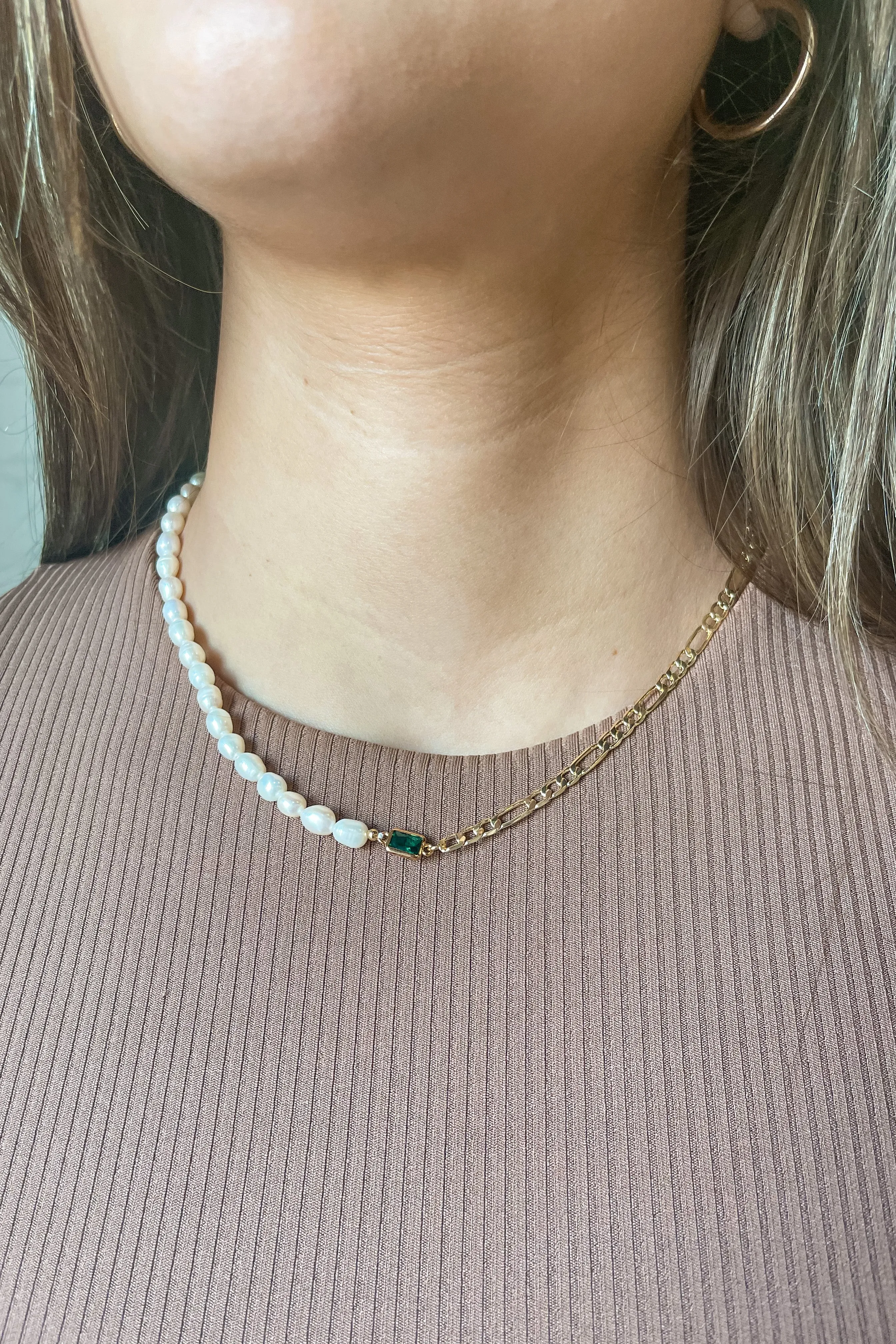 Emerald Pearl Necklace by Pixelated