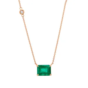 EMERALD SOLITAIRE MEDIUM PENDANT NECKLACE