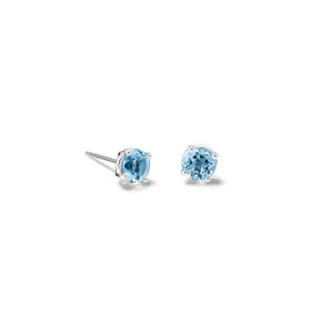 Finita Stud Earrings White Gold - Blue Topaz