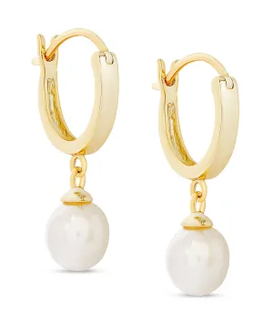 Freshwater Pearl Dangle Hoop Earrings