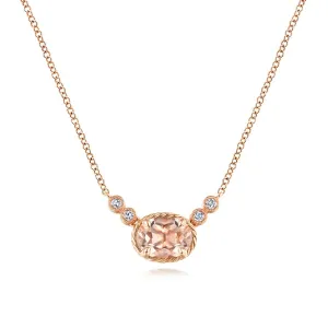 Gabriel & Co. Rose Gold Morganite Pendant nk5937k45mo