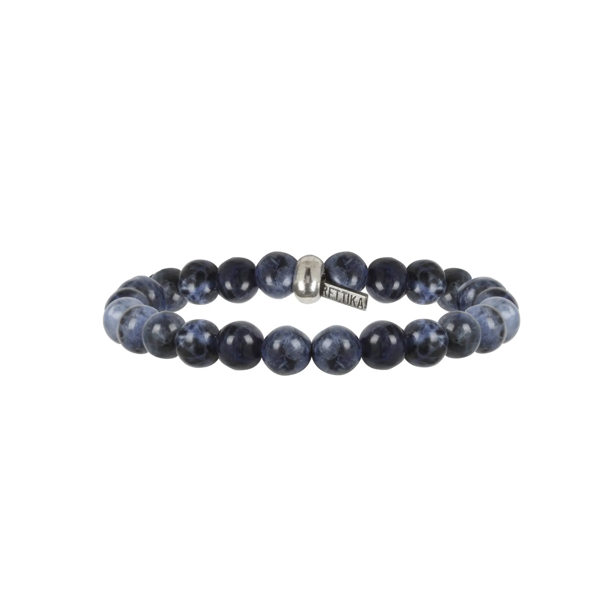 Galaxy Sodalite Beaded Bracelet with Silver Ox