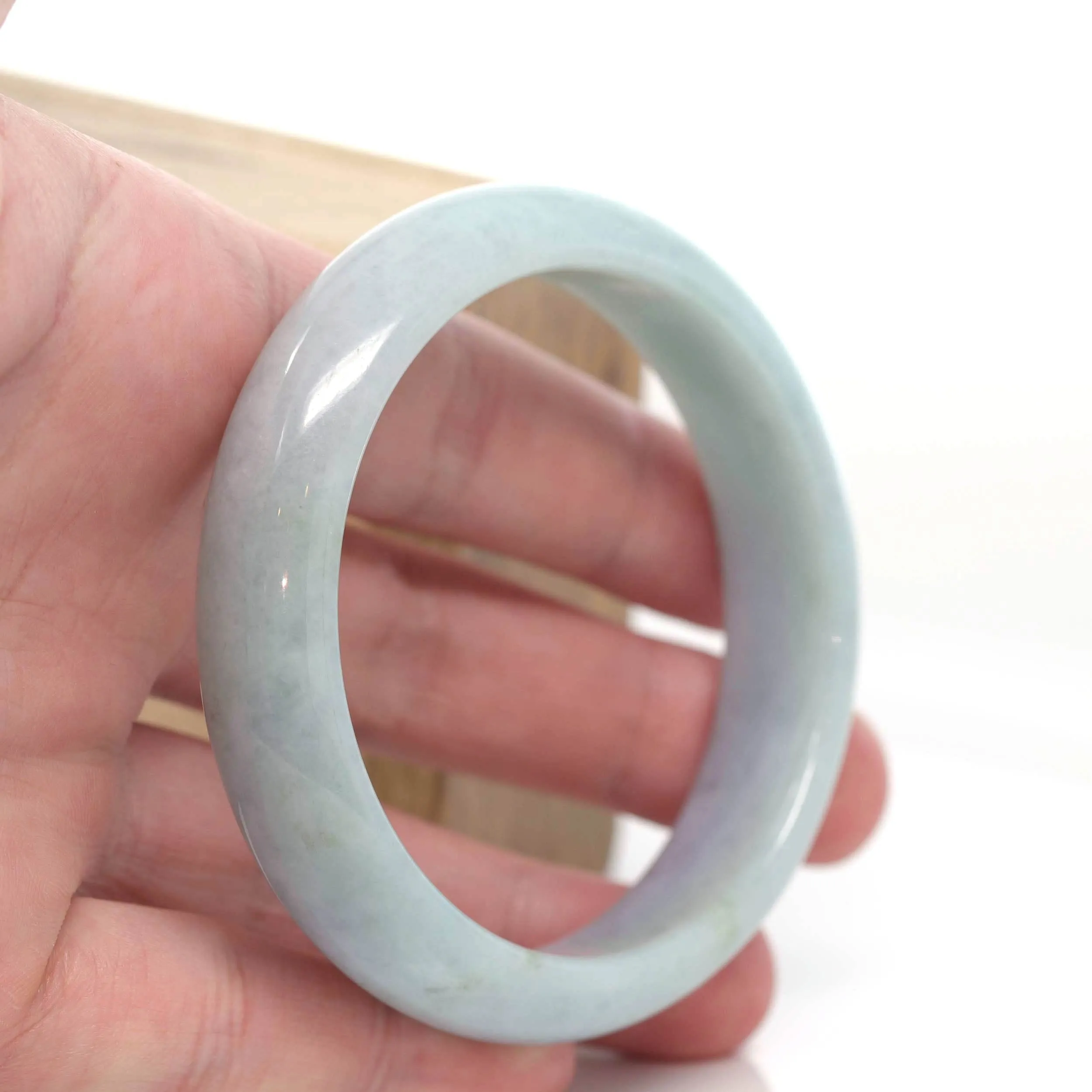 Genuine Burmese Blue-green Jadeite Jade Bangle Bracelet (60 mm) #T160