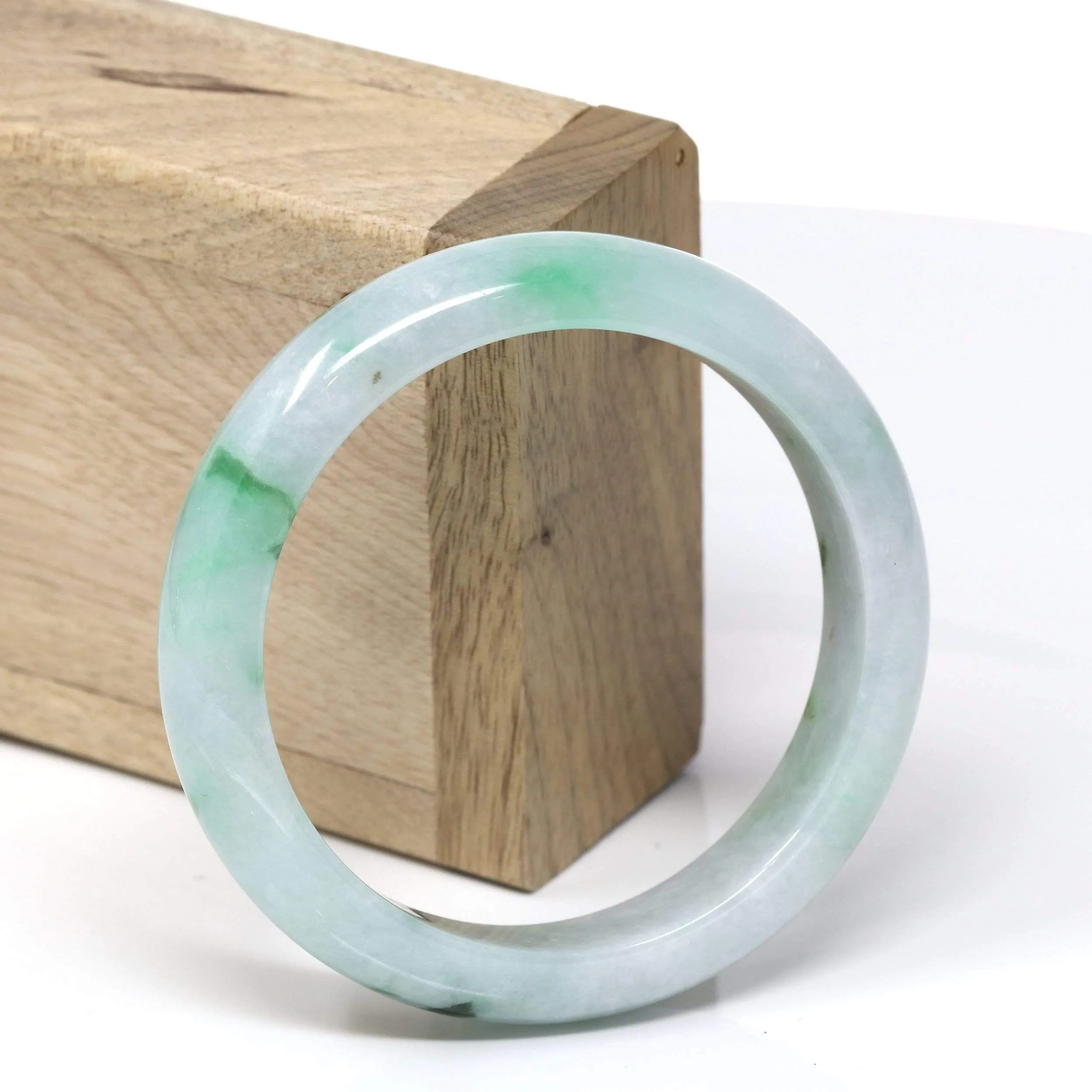 Genuine Burmese Jadeite Jade Bangle Bracelet (55.8 mm) #543