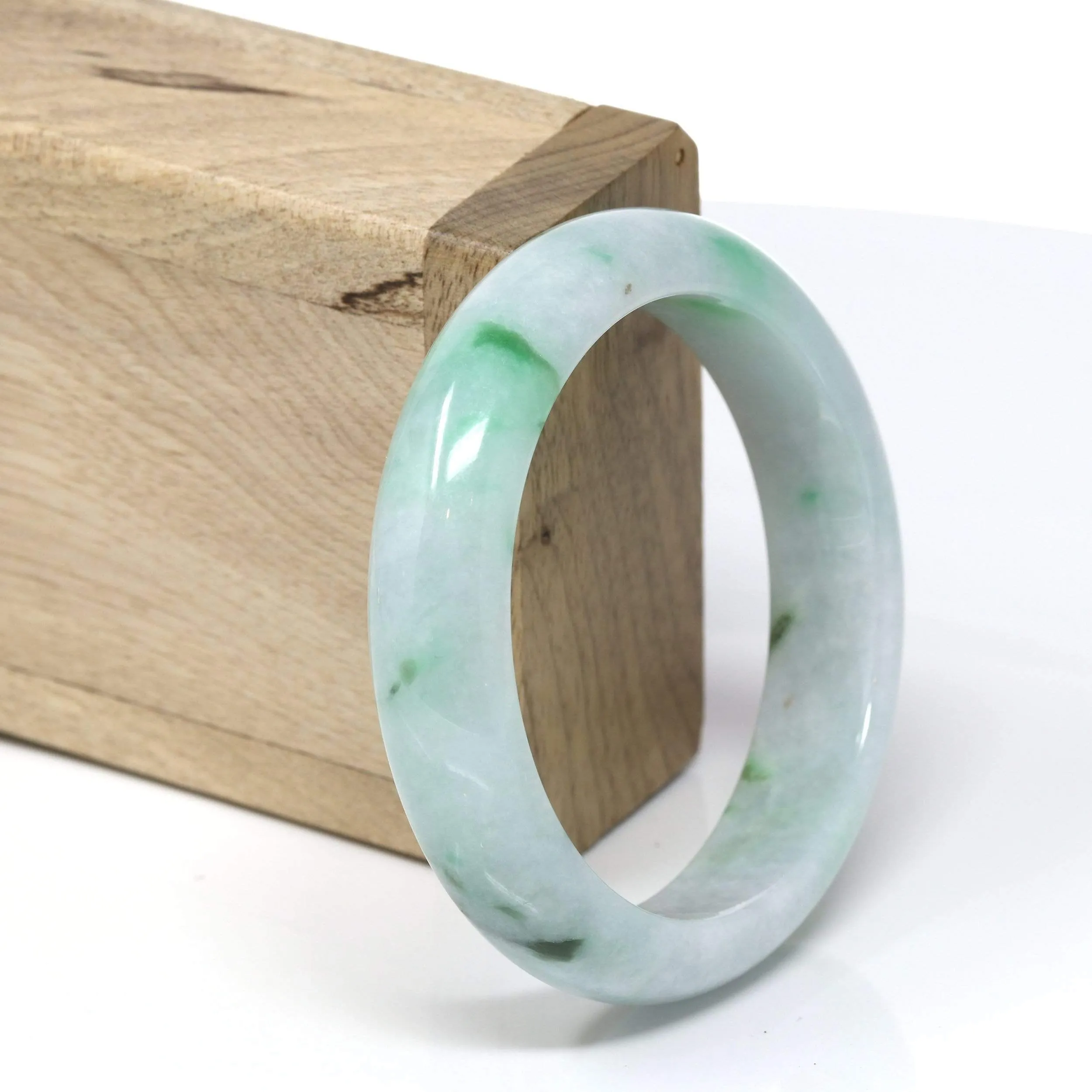 Genuine Burmese Jadeite Jade Bangle Bracelet (55.8 mm) #543