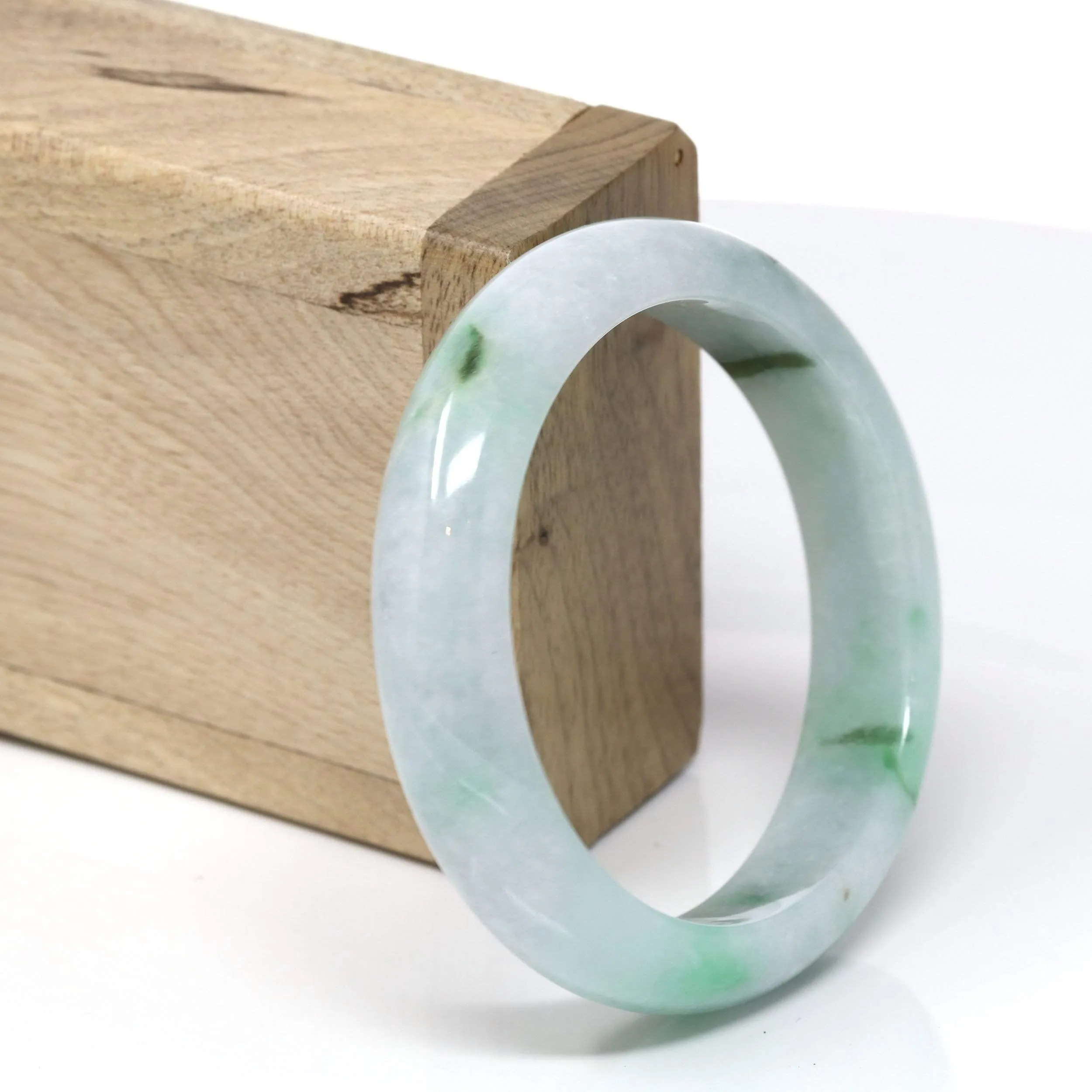 Genuine Burmese Jadeite Jade Bangle Bracelet (55.8 mm) #543