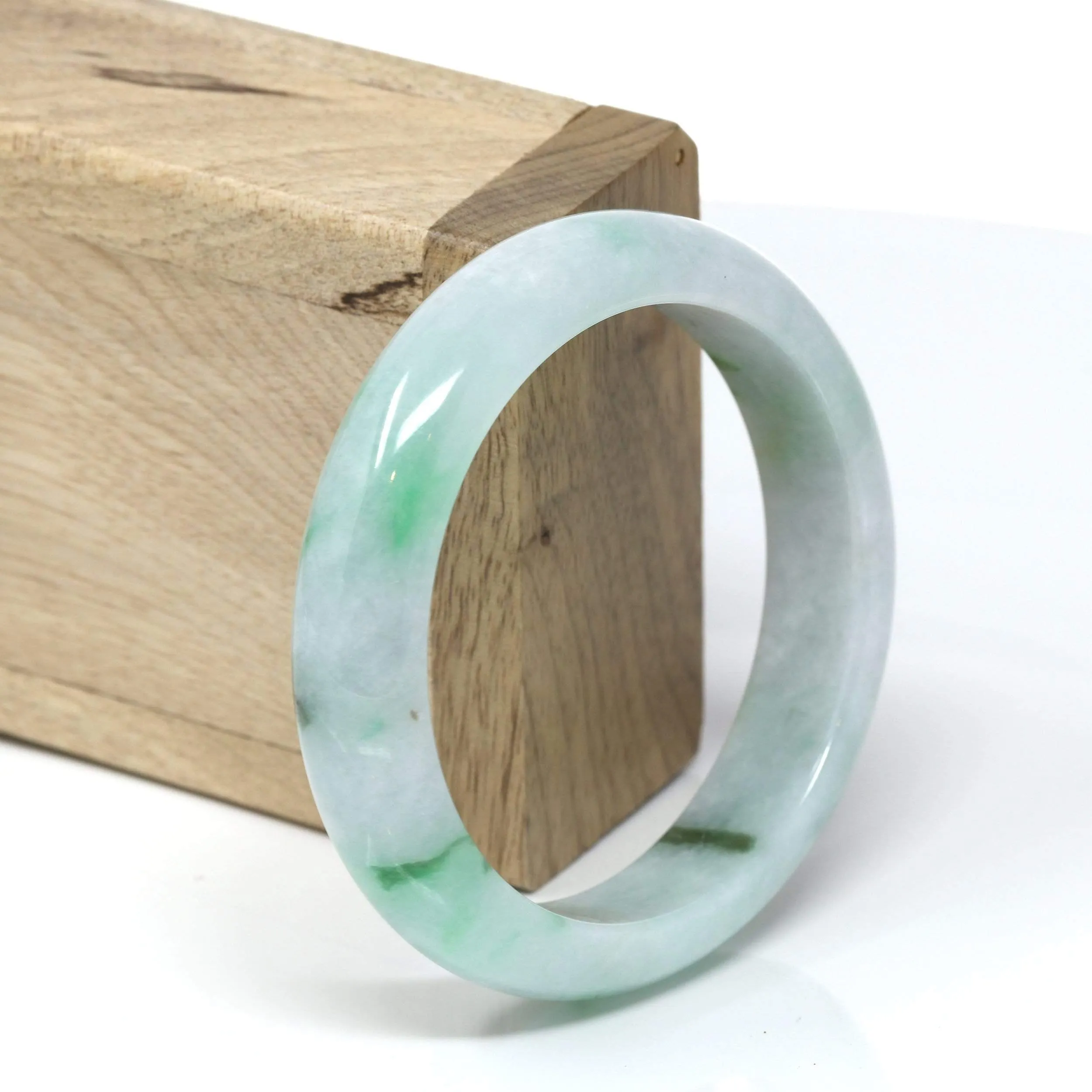 Genuine Burmese Jadeite Jade Bangle Bracelet (55.8 mm) #543