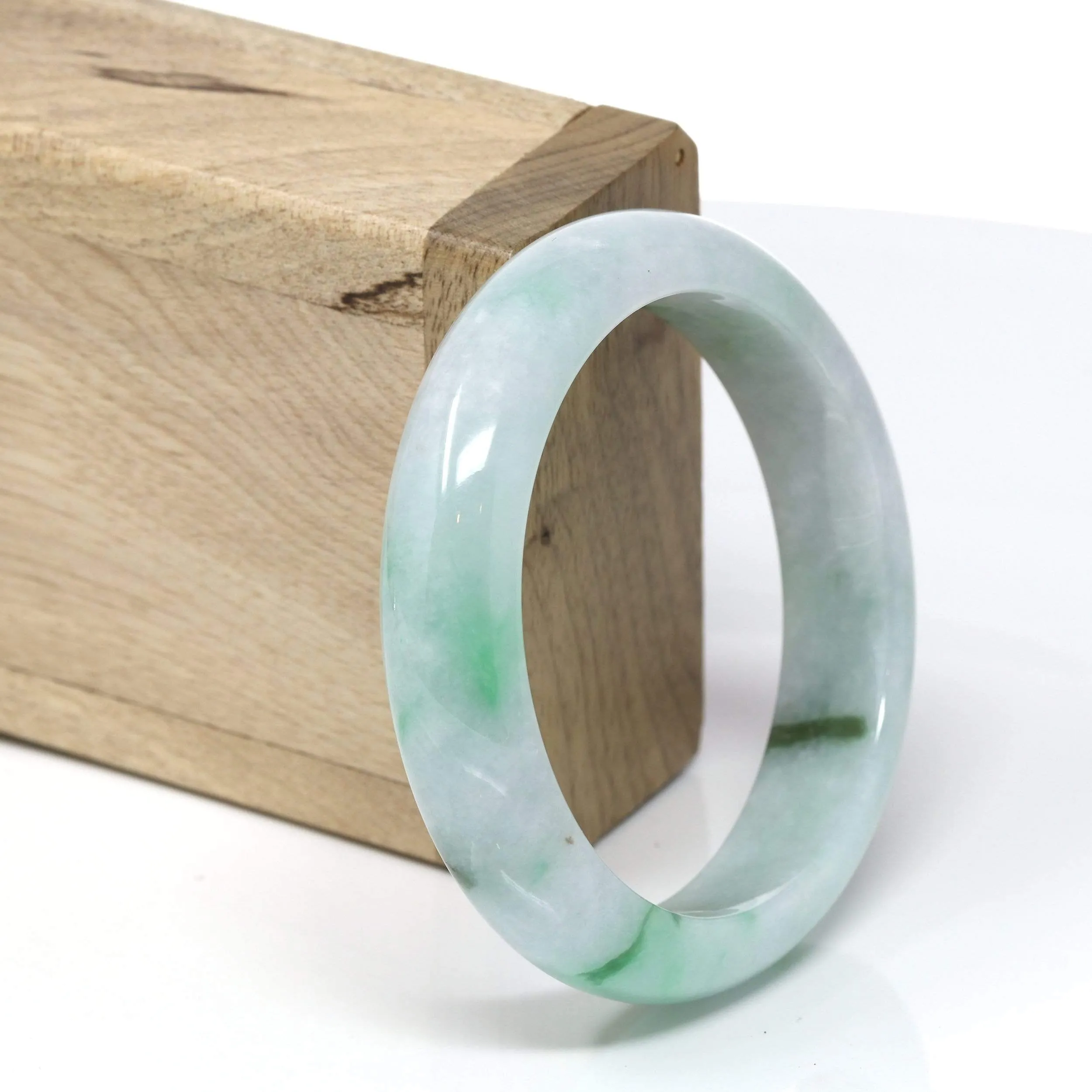 Genuine Burmese Jadeite Jade Bangle Bracelet (55.8 mm) #543