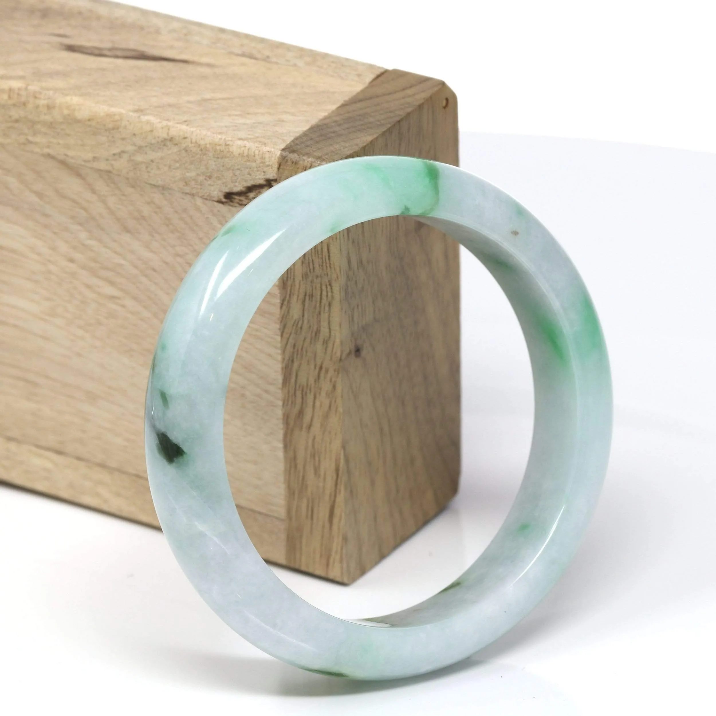 Genuine Burmese Jadeite Jade Bangle Bracelet (55.8 mm) #543