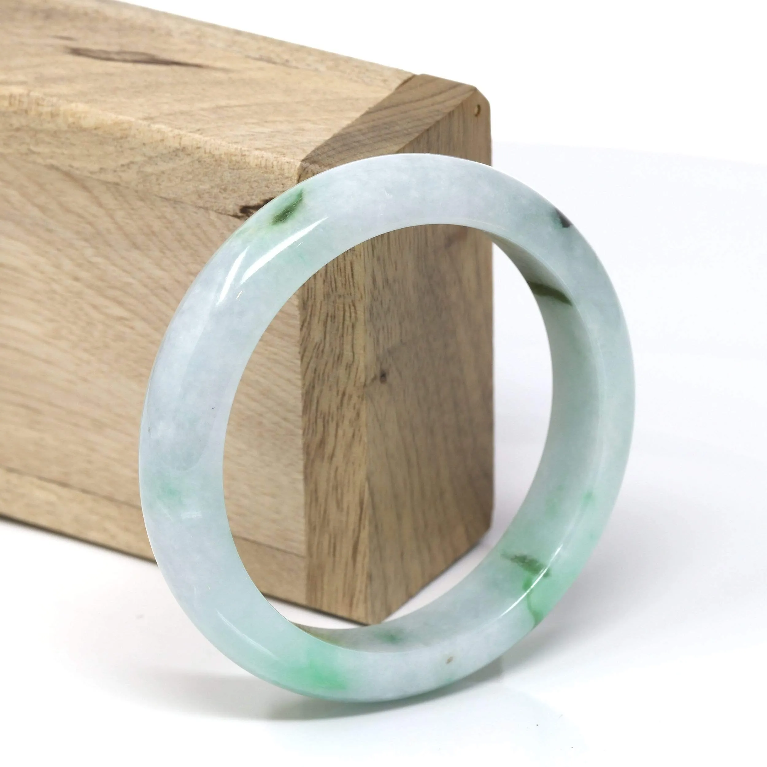 Genuine Burmese Jadeite Jade Bangle Bracelet (55.8 mm) #543