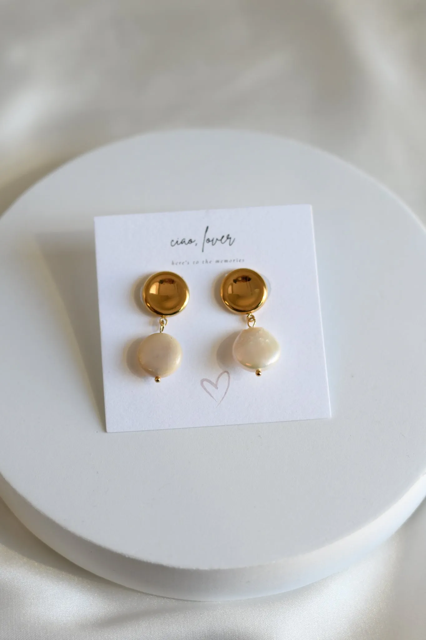 Gold Pearl Drop Earrings