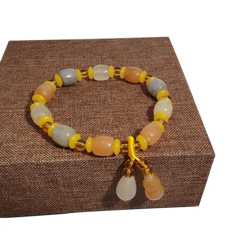 Gold Silk Jade Ethnic Style Bracelet