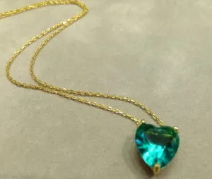 Green Tourmaline Heart Necklace