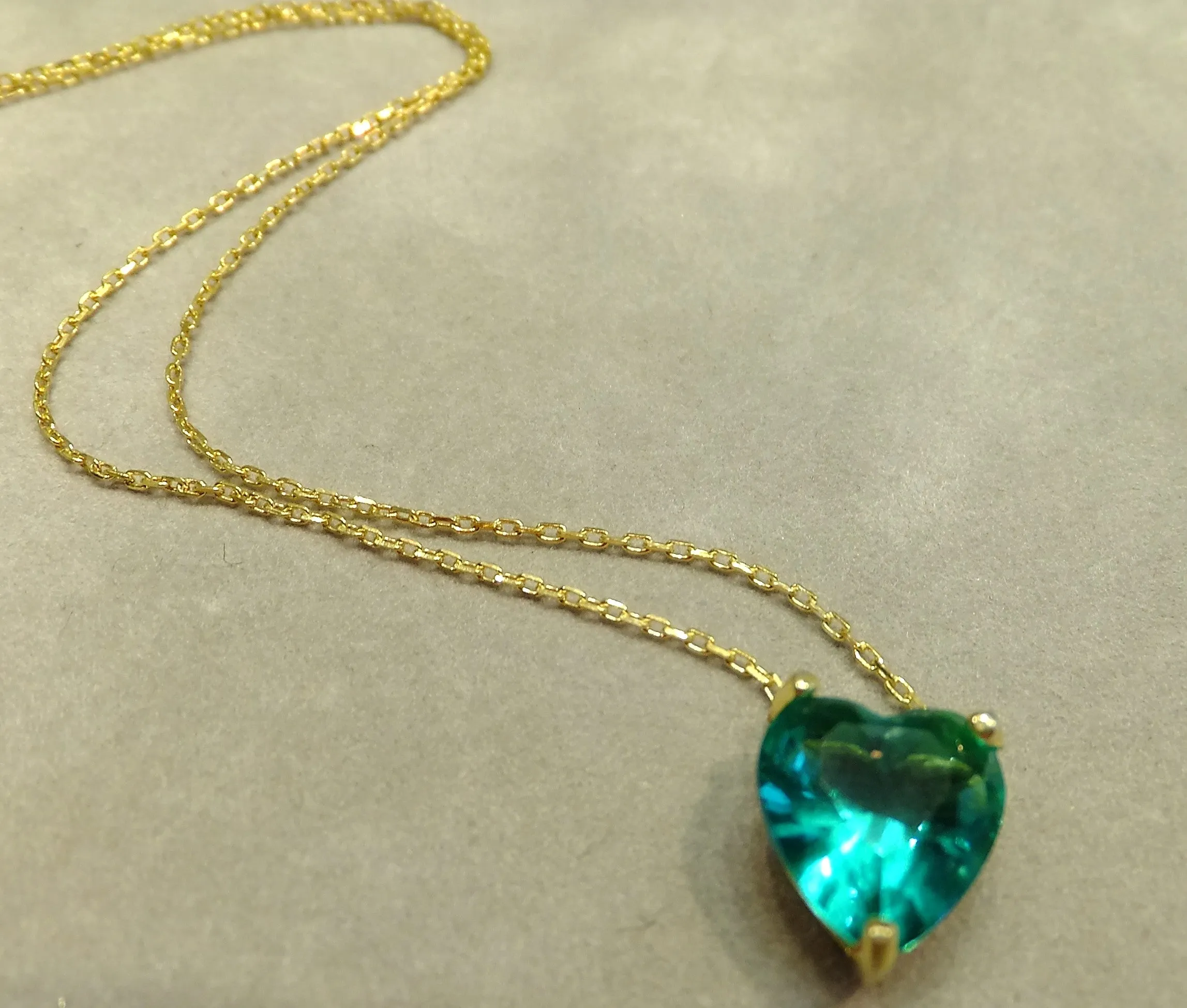 Green Tourmaline Heart Necklace