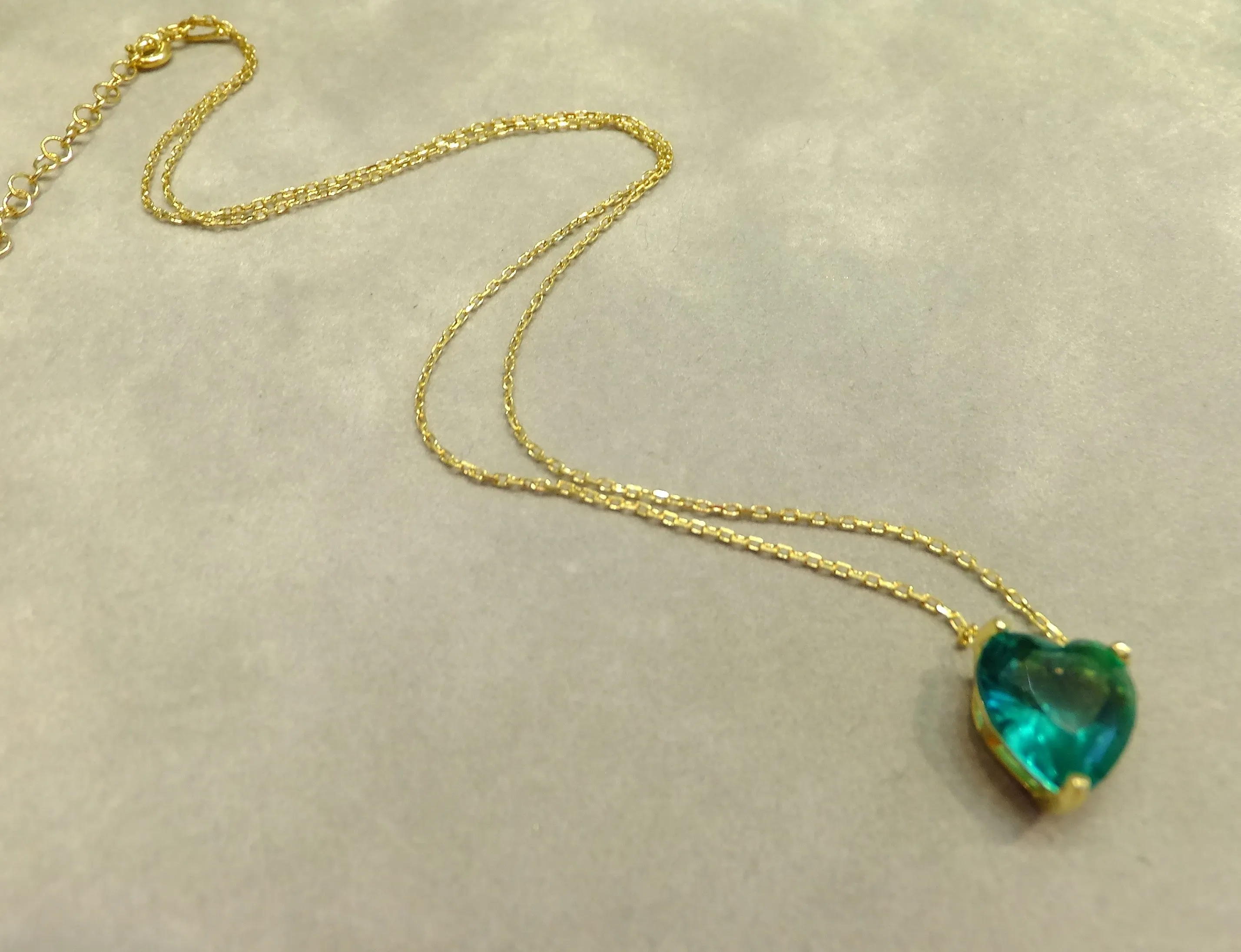 Green Tourmaline Heart Necklace