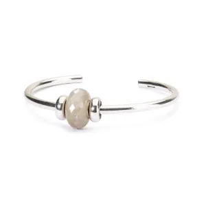 Grey Moonstone Silver Bangle