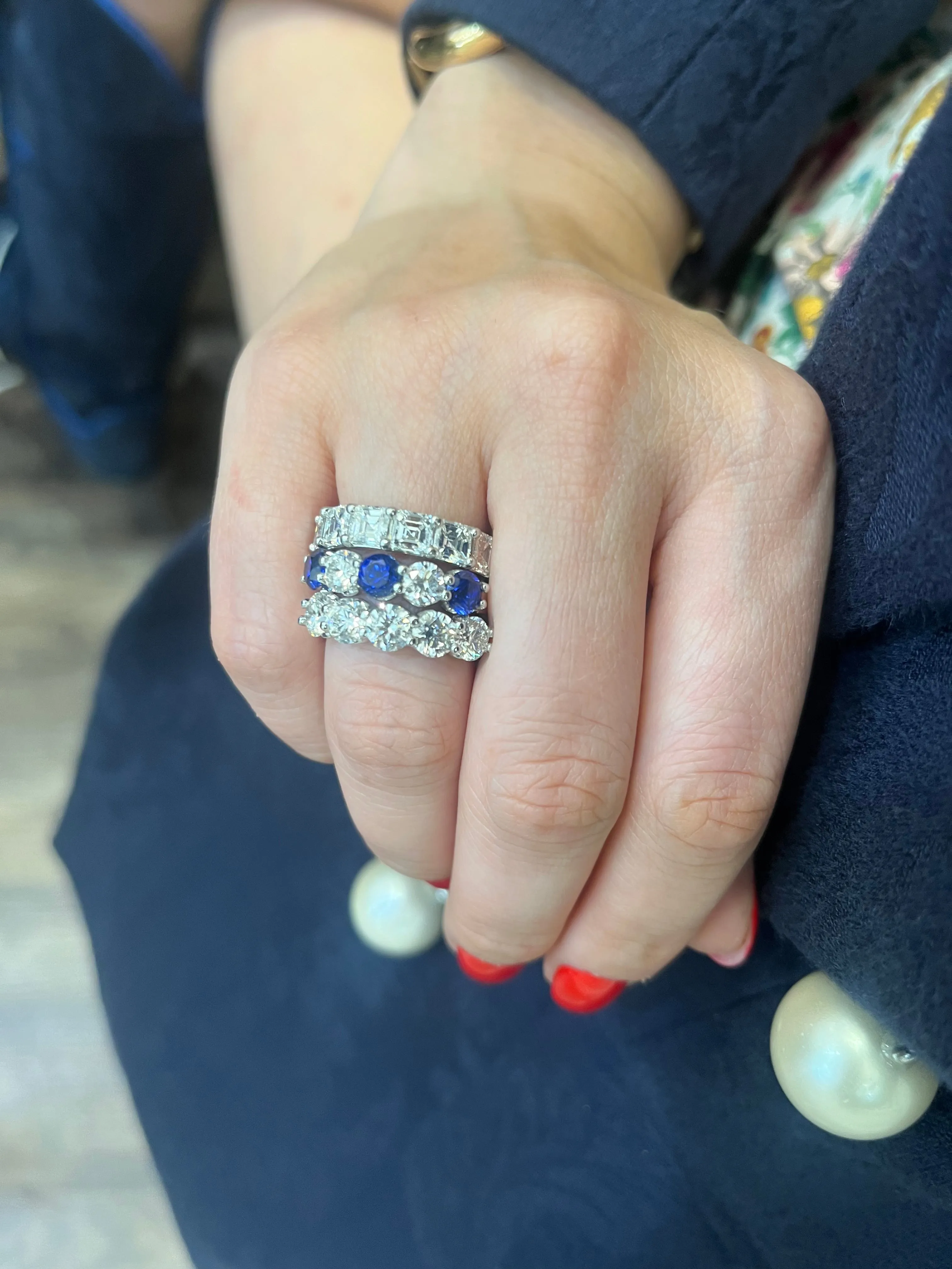 Half Around Natural Round Diamond Ring