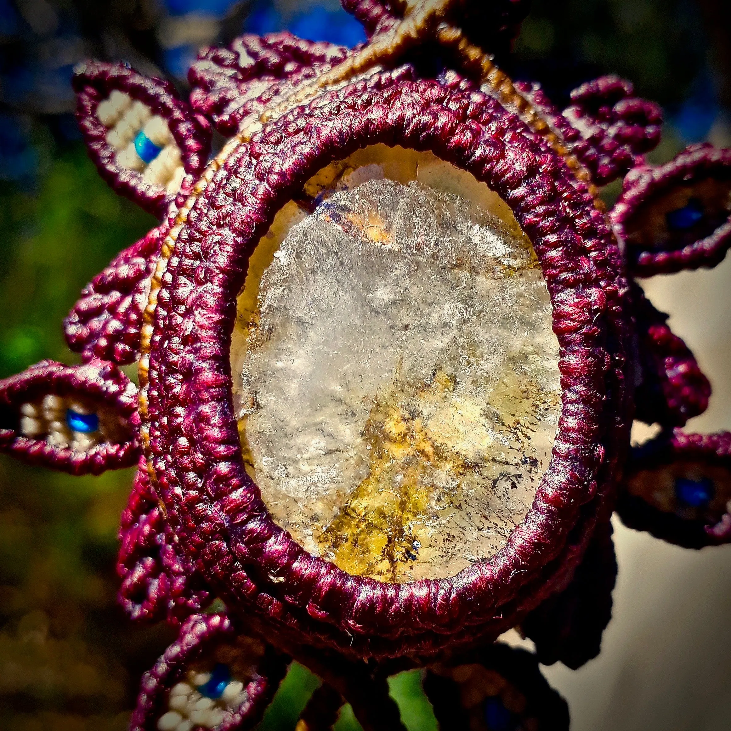 Hematoid quartz with dendrite pendant