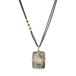 Inverted Quartz & Pyrite Necklace - "Glacier"