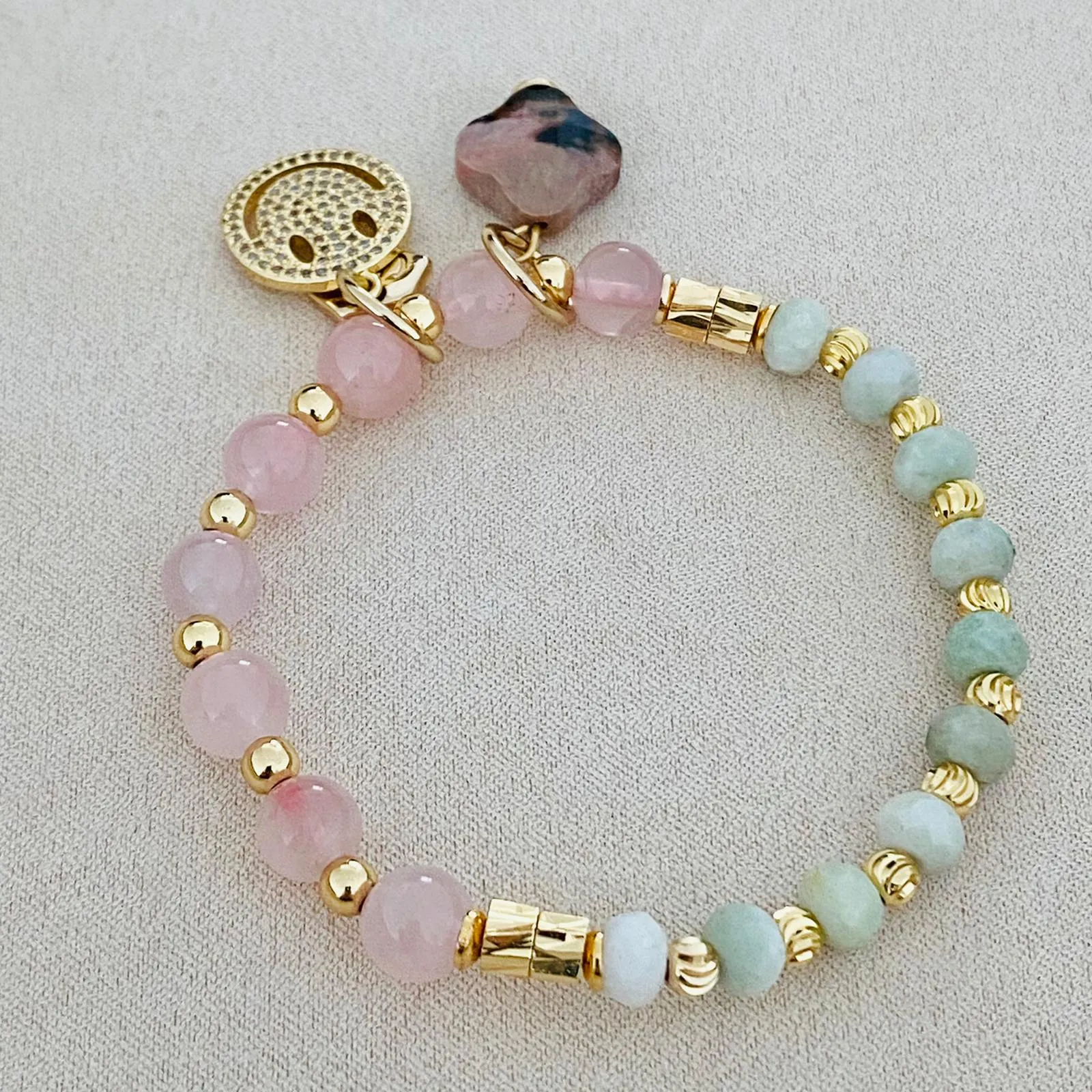 Jade & Madagascar Rose Quartz Bracelet