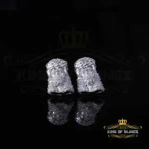 King Of Bling's New SmaLL 0.50ct Diamond 925 Silver White for Men's & Women Stud JESUS Earring