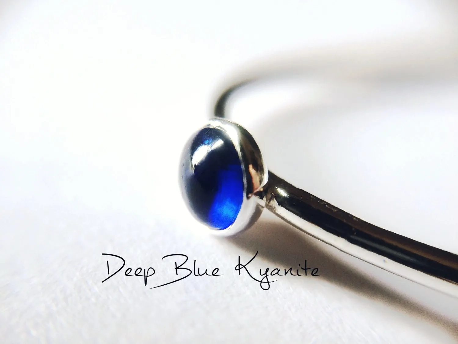 Kyanite Ring, Natural Blue Gemstone Jewelry, Simple Stacking Ring, Silver Kyanite Ring, Kyanite Jewelry, Blue, Minimalist Ring, Kyanite