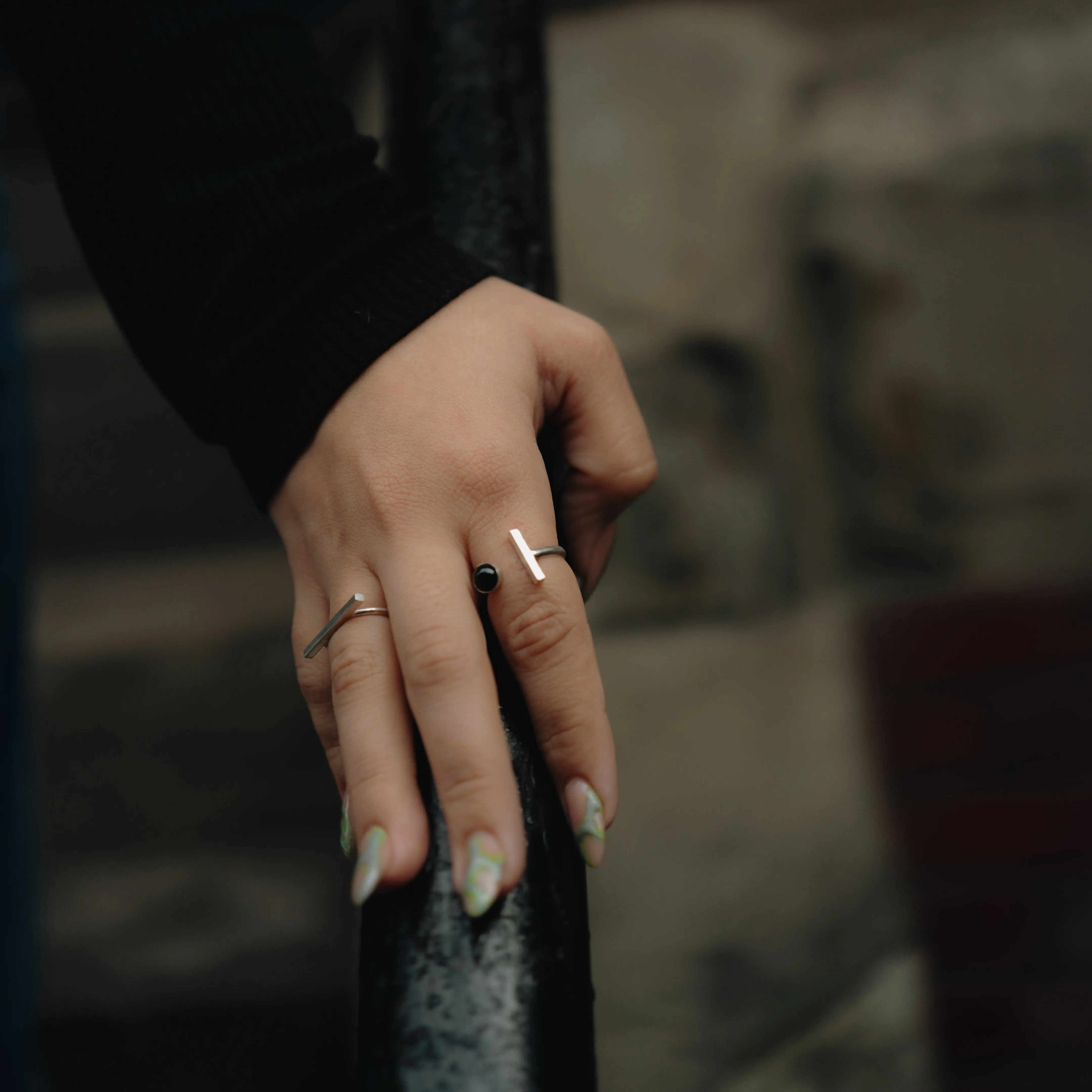 Linear Bar Stacking Ring in Sterling Silver