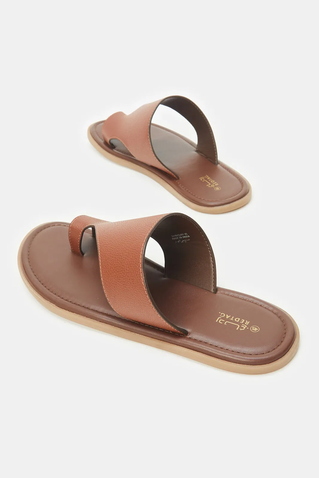 Men Brown Toe Ring Sandal